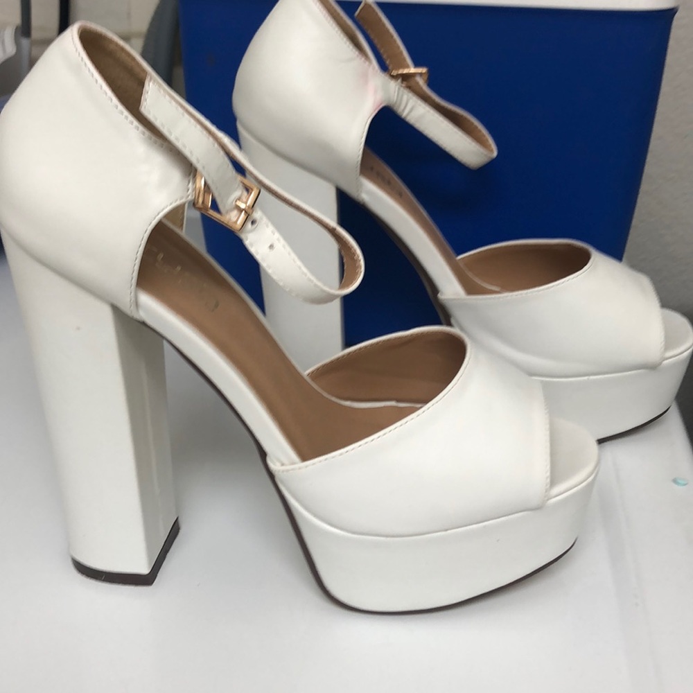 White platforms with open toe